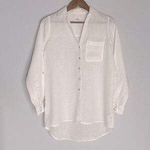 SIGRID OLSEN 100% Linen White Tunic Women’s XS